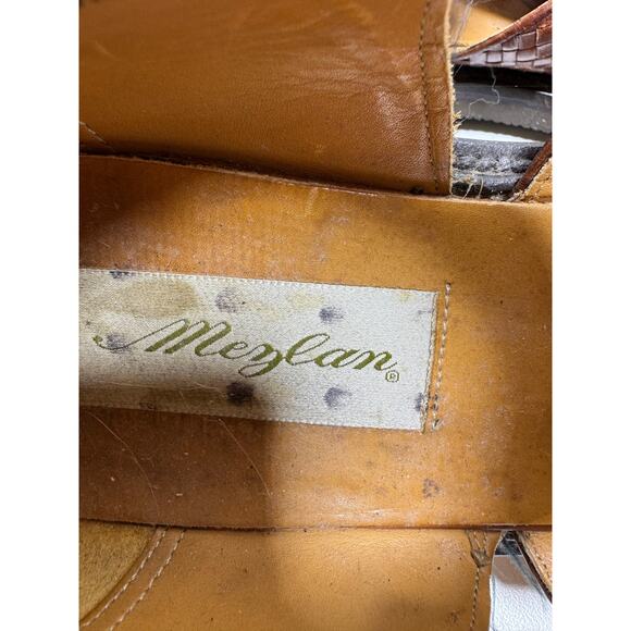 Mezlan Cognac Brown Leather Dress Sandals Sz 10 Bahamas Made In Spain Preppy main image 4
